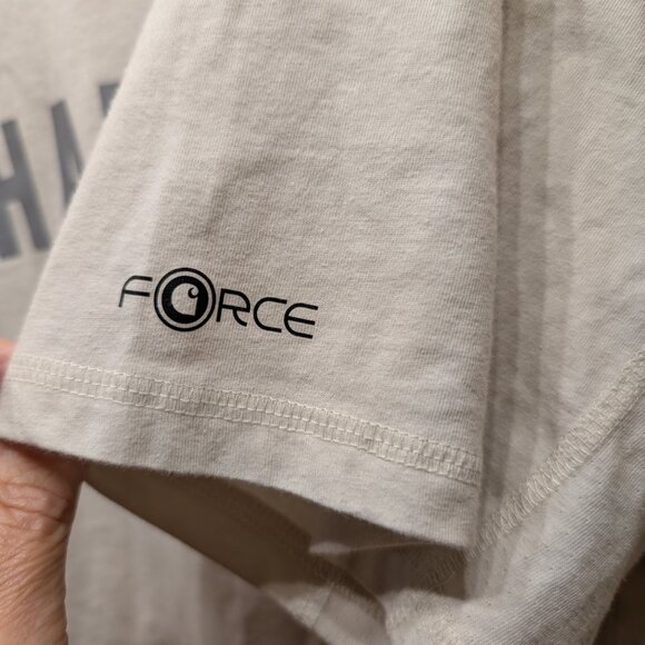Carhartt FORCE T-Shirt with Black Logo Relaxed Fit Cream Size XL - Picture 5 of 11